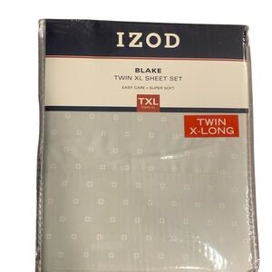 IZOD Blake Twin XL Sheet Set - Gray